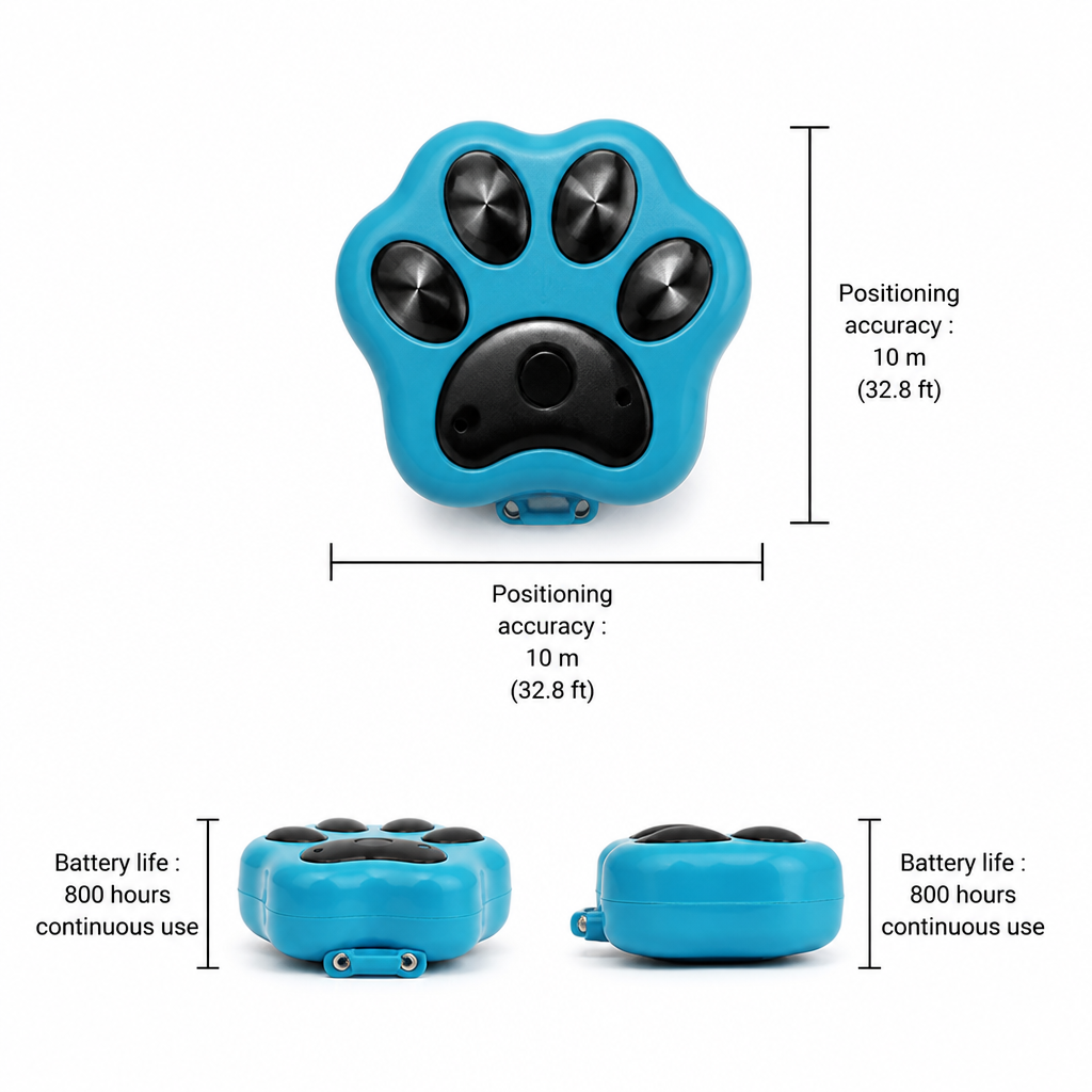 Teletrackers Pet GPS Tracker for Dogs & Cats | Real-Time Tracking & Geofence Alerts | 30-Day Battery