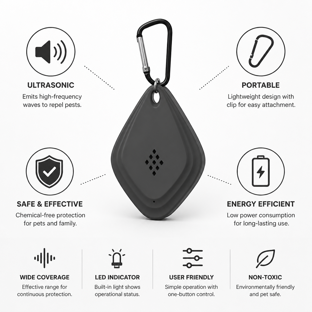 Ultrasonic Flea and Tick Repellent Device